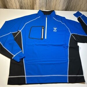 FootJoy The Florida Gold Cup Pro/Am Blue Black Lightweight Golf Pullover Shirt